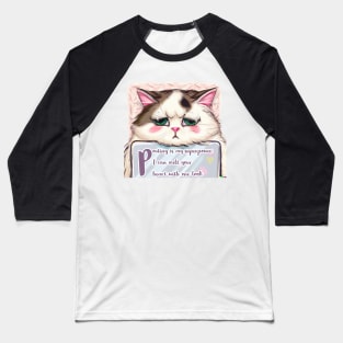 Pouting Cat Baseball T-Shirt